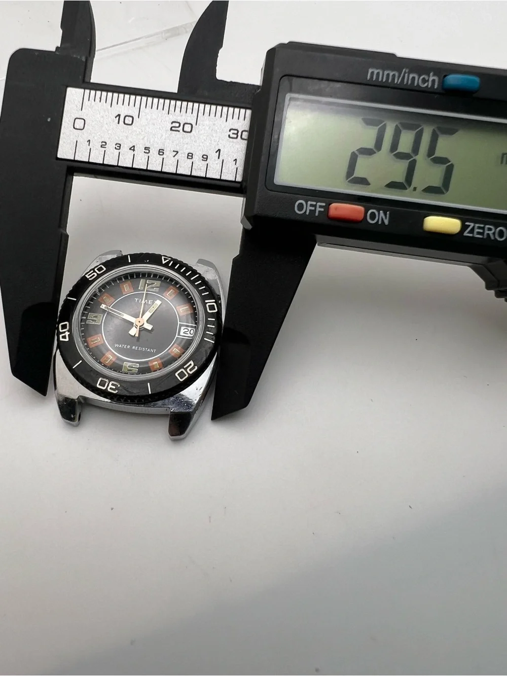 Timex Black and Orange Accented Dive-Style Watch Head